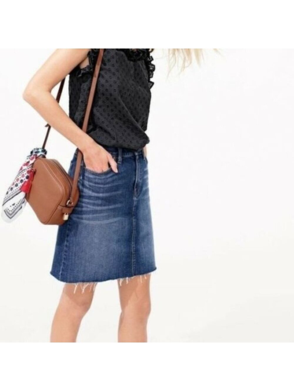 J. Crew Denim Mini Skirt Women 29 Blue Good Raw Hem Frayed